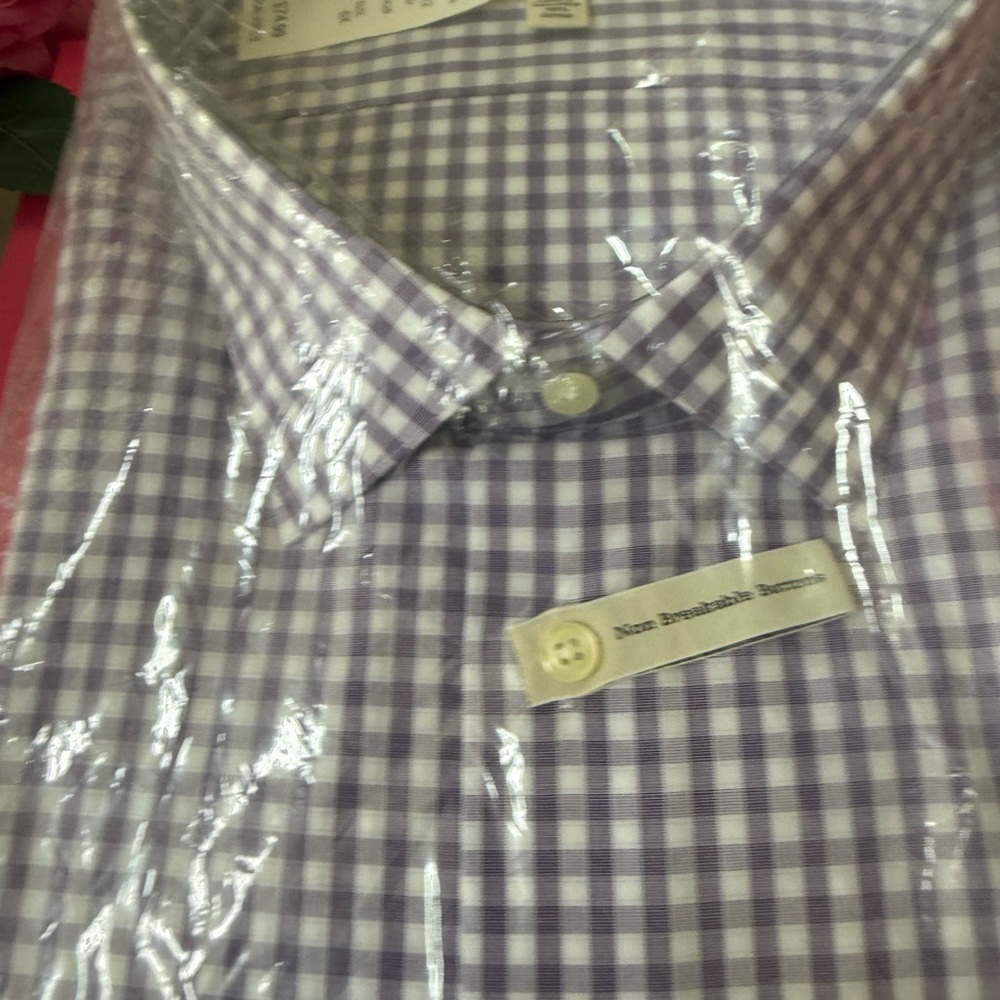 DXL Big and Tall. Well Dressed Elegant Men's Purple Checkered Shirt. - Picture 7 of 16